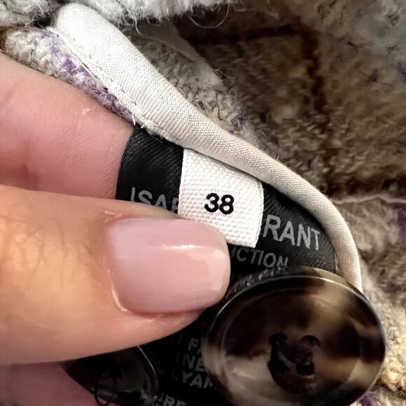 ISABEL MARANT ÉTOILE Lyra wool-blend tweed jacket size 38 S beige SW - Picture 8 of 12